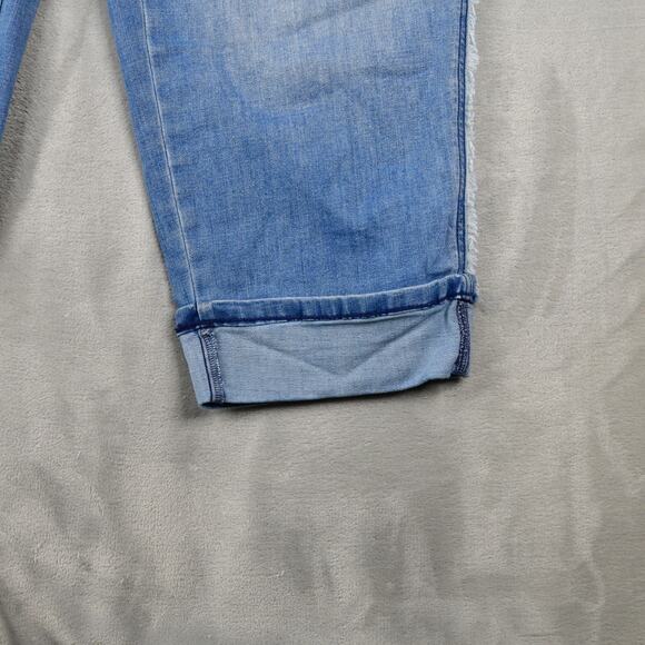 J. Jill Jeans Womens 20W (36x23) High-Rise Crop Cuffed Side Trim Blue Denim - Picture 2 of 10